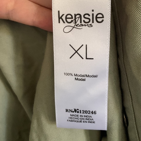 NWT Kensie Jeans 100% Modal Utility Jacket in Shadow Khaki Green Drawstring - Picture 5 of 7